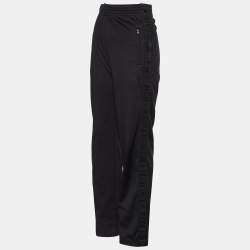 Givenchy Black Synthetic Logo Side Stripe Detail Track Pants M