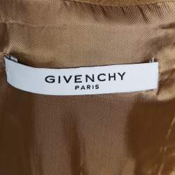 Givenchy Light Brown Wool & Cashmere Printed Detail Mid Length Coat XL