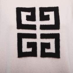 Pre Owned Givenchy Pink/Black Logo Patterned Cashmere Crew Neck Sweater M