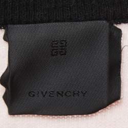 Pre Owned Givenchy Pink/Black Logo Patterned Cashmere Crew Neck Sweater M
