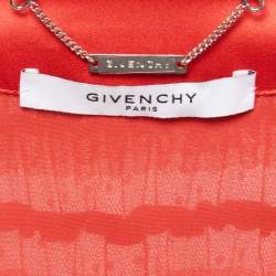 Givenchy Red Tulle Flounce Satin Trimmed Zip Front Jacket M