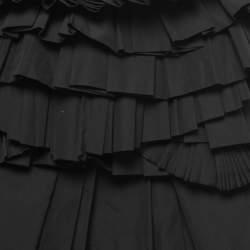 Pre Owned Givenchy Black Ruffled Cotton Mini Skirt S