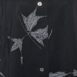 Givenchy Vision Black Printed Wool Button Front Shirt XL