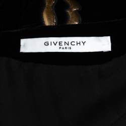 Givenchy Black Velvet Lip Appliqued Mini Skirt L