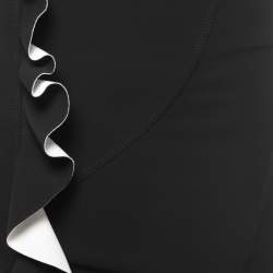 Pre Owned Givenchy Black Knit Sleeveless Ruffled Midi Dress S