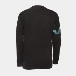 Givenchy Black Cotton Snake Printed Logo Sweatshirt XS