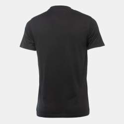 Pre Owned Givenchy Black Cotton Logo Patch Crew Neck Short Sleeve T-Shirt S