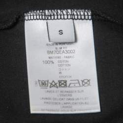 Pre Owned Givenchy Black Cotton Logo Patch Crew Neck Short Sleeve T-Shirt S