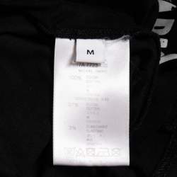 Pre Owned Givenchy Black Distressed Logo Print Cotton Crew Neck T-shirt M