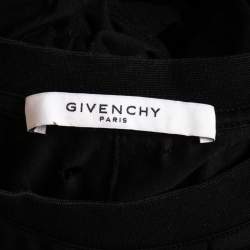 Pre Owned Givenchy Black Distressed Logo Print Cotton Crew Neck T-shirt M