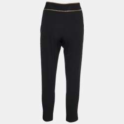 Givenchy Black Wool Chain Detail Pants L