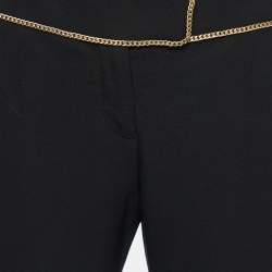 Givenchy Black Wool Chain Detail Pants L