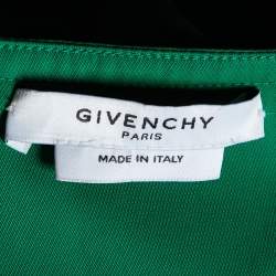 Pre Owned Givenchy Green Georgette Cut Shoulder Detail Mini Dress L