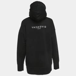 Givenchy Black Reverse Logo Print Cotton Oversized Hoodie XS