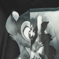 Pre Owned Givenchy Black Bambi Printed Cotton Knit Oversized T-Shirt M