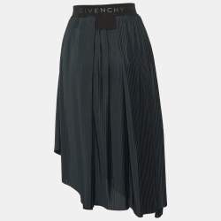 Givenchy Black Pleated Synthetic Midi Skirt S