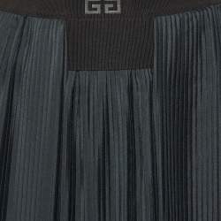 Pre Owned Givenchy Black Pleated Synthetic Midi Skirt S