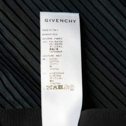 Pre Owned Givenchy Black Pleated Synthetic Midi Skirt S