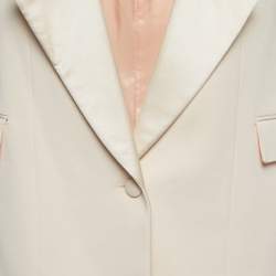 Pre Owned Givenchy Light Pink Cotton Blend Satin Trim Sleeveless Long Blazer M