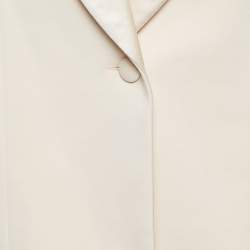 Pre Owned Givenchy Light Pink Cotton Blend Satin Trim Sleeveless Long Blazer M