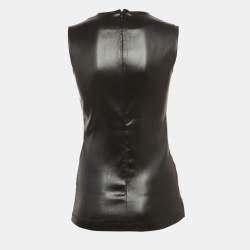 مملوكة مسبقًا Givenchy Black Faux Leather Sleeveless Top S