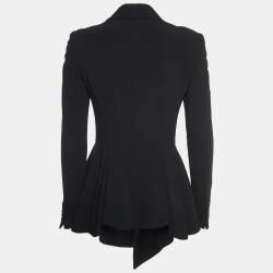 Pre Owned Givenchy Black Crepe Double Breasted Peplum Blazer M