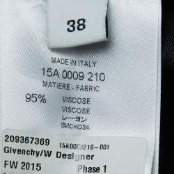Givenchy Black Crepe Double Breasted Flared Mid-Length Coat M