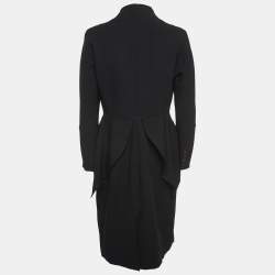Givenchy Black Wool Single Breasted Tiered Mid-Length Coat L