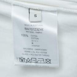 Givenchy White Logo Embroidered Cotton Half Sleeve T-Shirt S