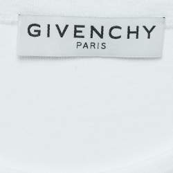 Givenchy White Logo Embroidered Cotton Half Sleeve T-Shirt S