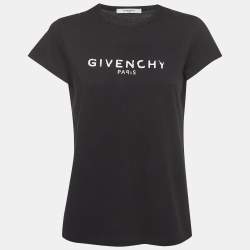 Givenchy Black Vintage Logo Print Cotton Short Sleeve T-Shirt XS