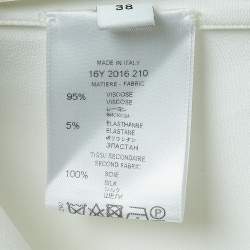 Pre Owned Givenchy White Crepe Cape Sleeve Detail Shift Dress M
