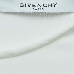Pre Owned Givenchy White Crepe Cape Sleeve Detail Shift Dress M