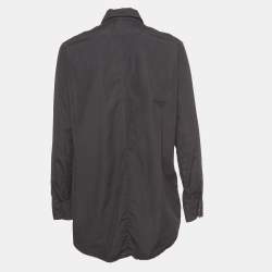 Givenchy Black Cotton Butterfly Patch Collar Button Front Shirt M