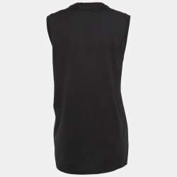 Pre Owned Givenchy Black Printed Cotton Knit Tank Top XS