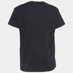 Givenchy Black Blurred Logo Print Half Sleeve T-Shirt L