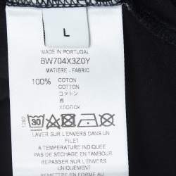 Givenchy Black Blurred Logo Print Half Sleeve T-Shirt L