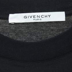 Givenchy Black Blurred Logo Print Half Sleeve T-Shirt L