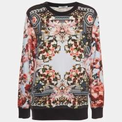 Givenchy Multicolor Roses and Birds of Paradise Cotton Knit Sweatshirt S