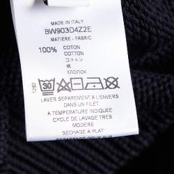 Pre Owned Givenchy Navy Blue 4G Logo Cotton Knit Crew Neck Jumper S