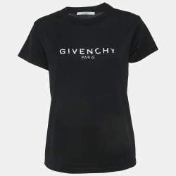 Givenchy Black Cracked Logo Print Cotton Jersey T-Shirt M