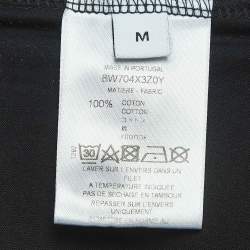 Givenchy Black Cracked Logo Print Cotton Jersey T-Shirt M