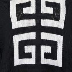Pre Owned Givenchy Black 4G Logo Cotton Knit Crew Neck Jumper M