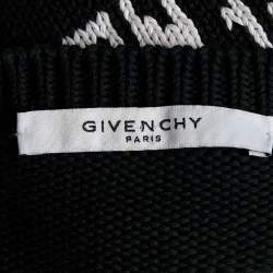 Pre Owned Givenchy Black 4G Logo Cotton Knit Crew Neck Jumper M