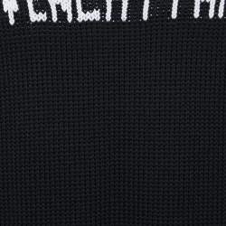 Pre Owned Givenchy Black 4G Logo Cotton Knit Crew Neck Jumper M