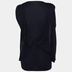 Pre Owned Givenchy Black Jersey Draped Sleeveless Top S