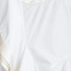 Givenchy White Silk Trim Ruffle Detail Sleeveless Top L