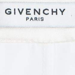 Givenchy White Silk Trim Ruffle Detail Sleeveless Top L