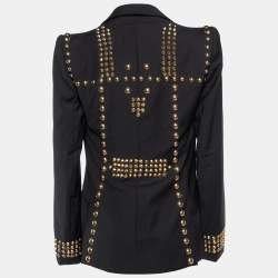 Givenchy Black Wool Studded Button Front Blazer M