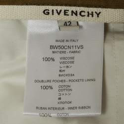 Givenchy Green Pleated Crepe High-Waisted Tapered Military Trousers L